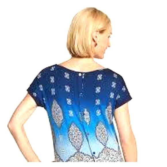 Chico's Exotic Ornaments Adelina Top Size 3 (XL) Ombre Colors Stretch Pullover - Picture 4 of 13